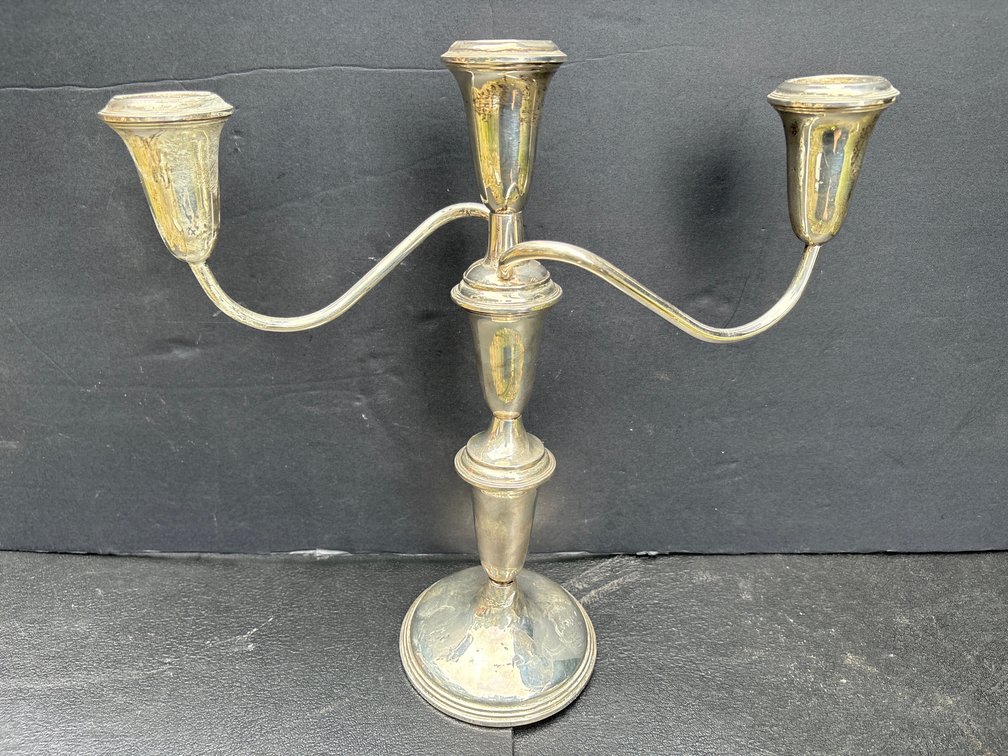 Sterling Silver Weighted two Arm Candelabras