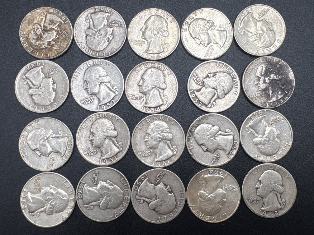 Silver Washington Quarters (x25)