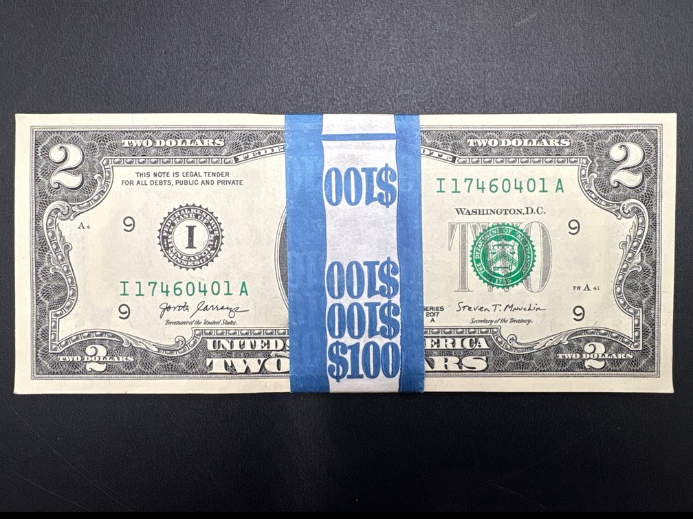 2017 Uncirculated Bank Rolled Sequential $2.00 (x50)