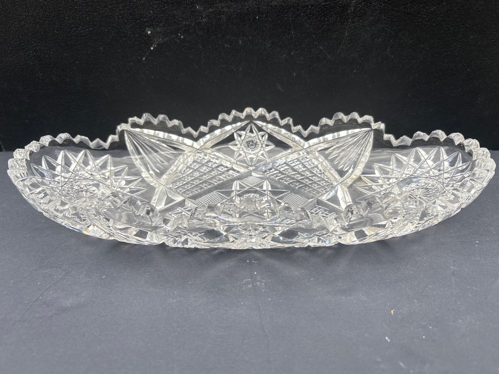 Brilliant Cut Glass Celery Tray / Dish