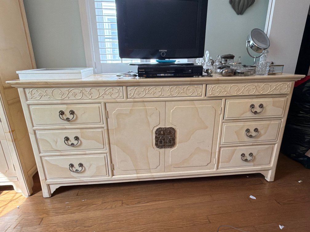 Vintage French Provincial Long Dresser CONTENTS NOT INCLUDED DRESSER ONLY