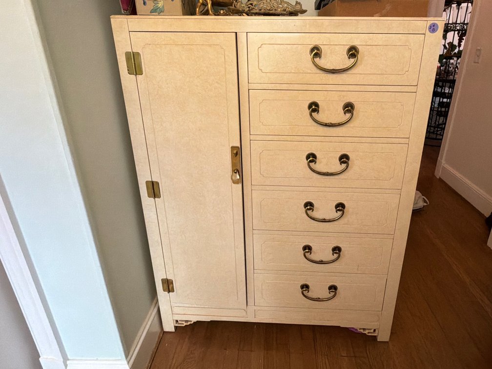 Vintage French Tall Dresser with Cabinet