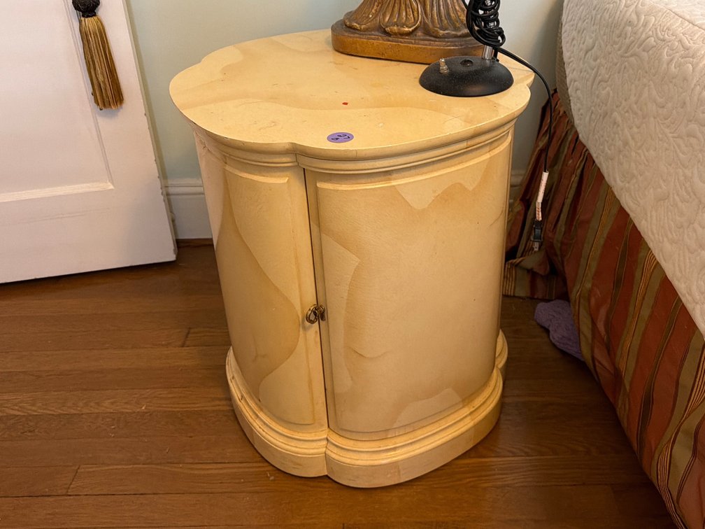 Vintage French Provincial round nightstand