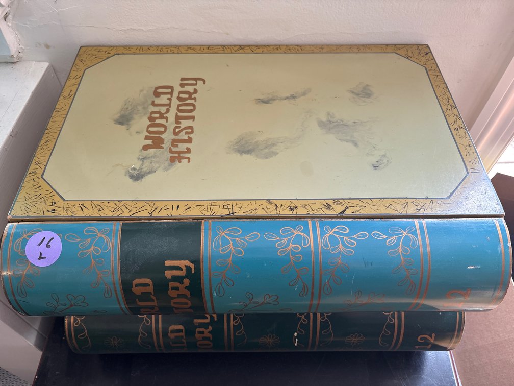 "World History" Book Stack Storage Boxes