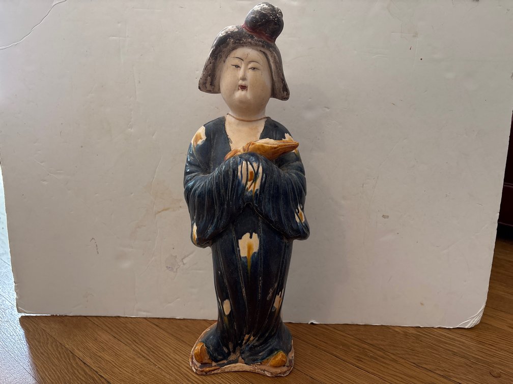 Tang Dynasty Style Court Lady Figurine with Info Tag