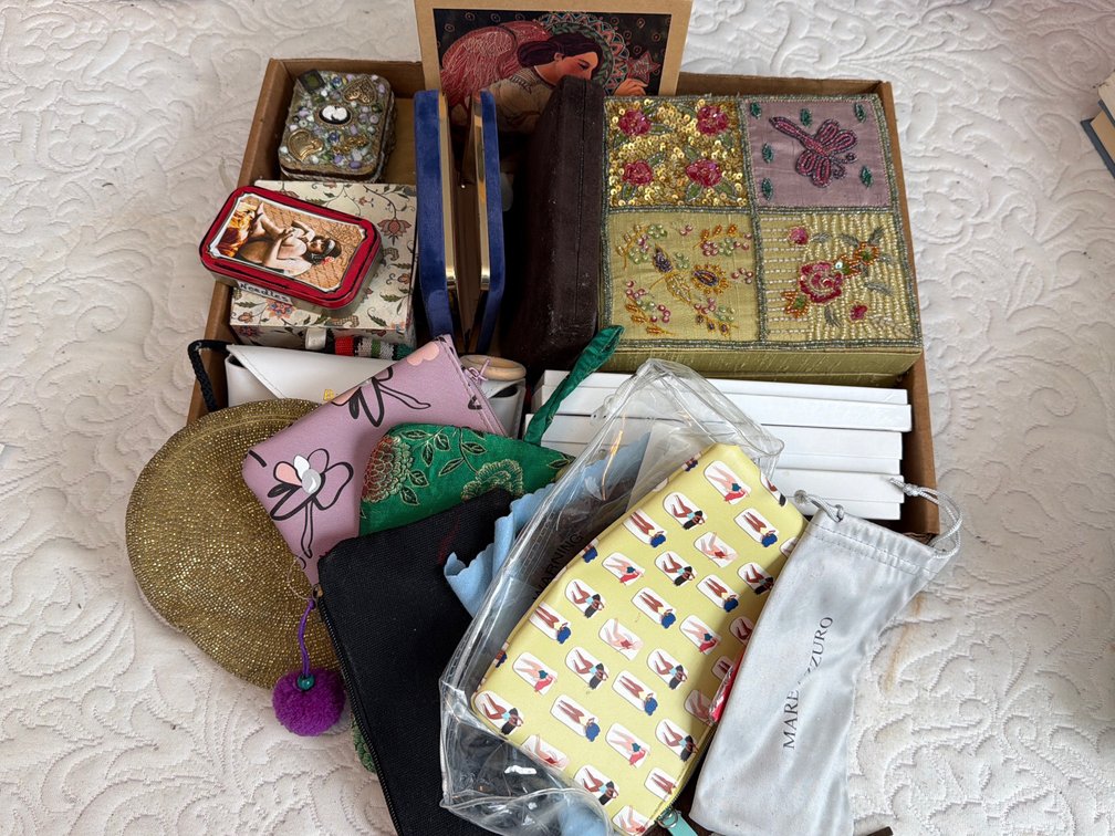 Empty jewelry boxes &  makeup bags