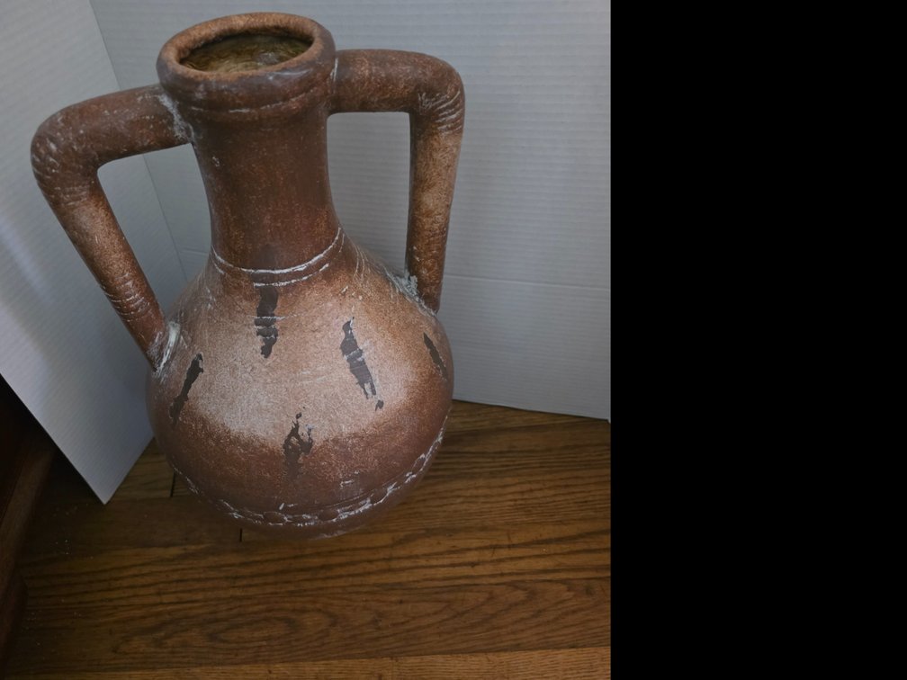 Rustic terracotta  Style two-handled  vessel decor piece