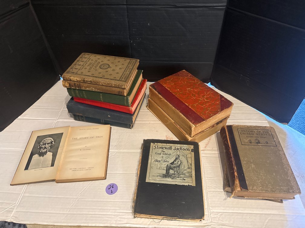 Lot of 12 Vintage Books including the Australian, United States, Stonewall Jackson, and other titles