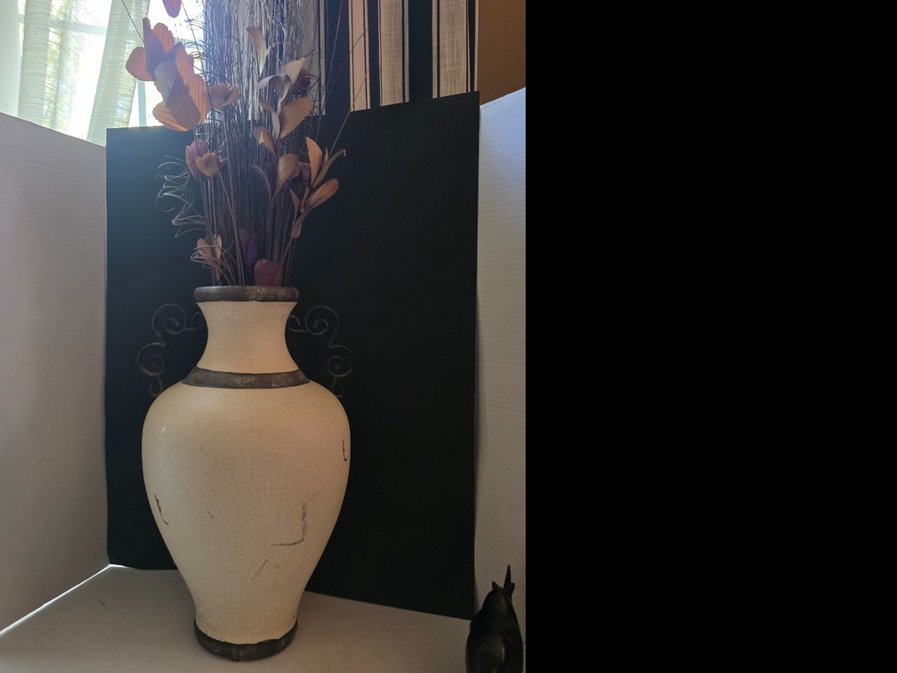 Crackle-glazed ceramic or pottery vase