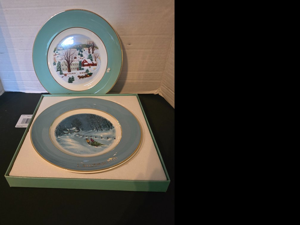 Avon Christmas  1973 Plate, and 1976 Plate