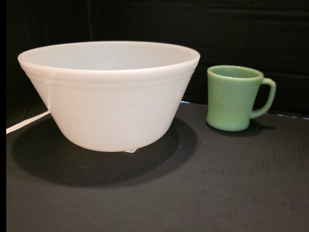 Federal Milk Glass Mixing Bowl:  Fire King Coffee Mug