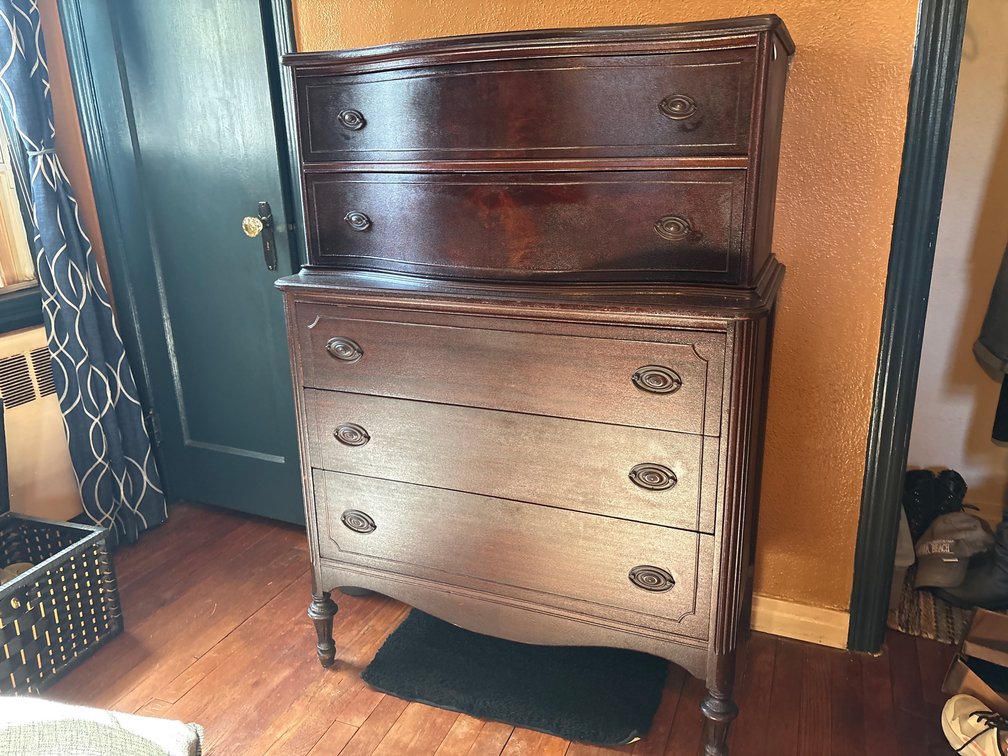 Vintage Solid Wood Waterfall Chest of Drawers / 5-Drawer