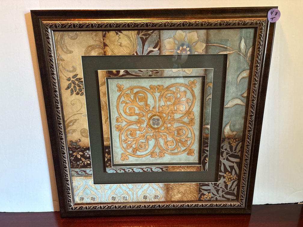 Style Architectural Medallion & Botanical Collage Framed Decor