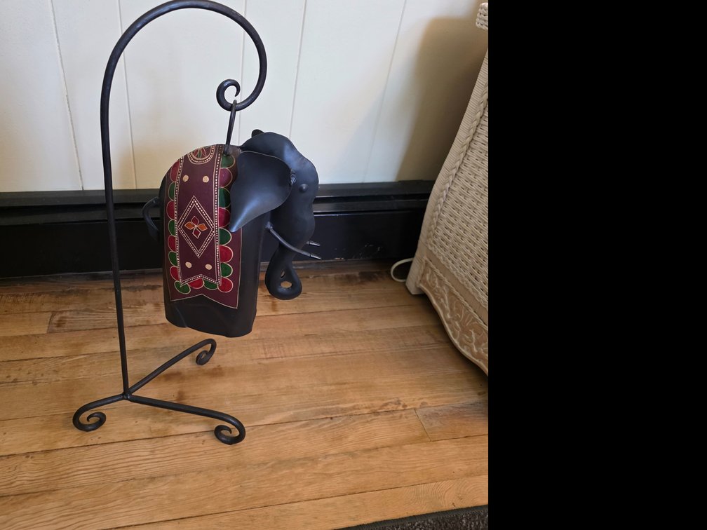 Hand-painted metal Elephant Gong With Stand