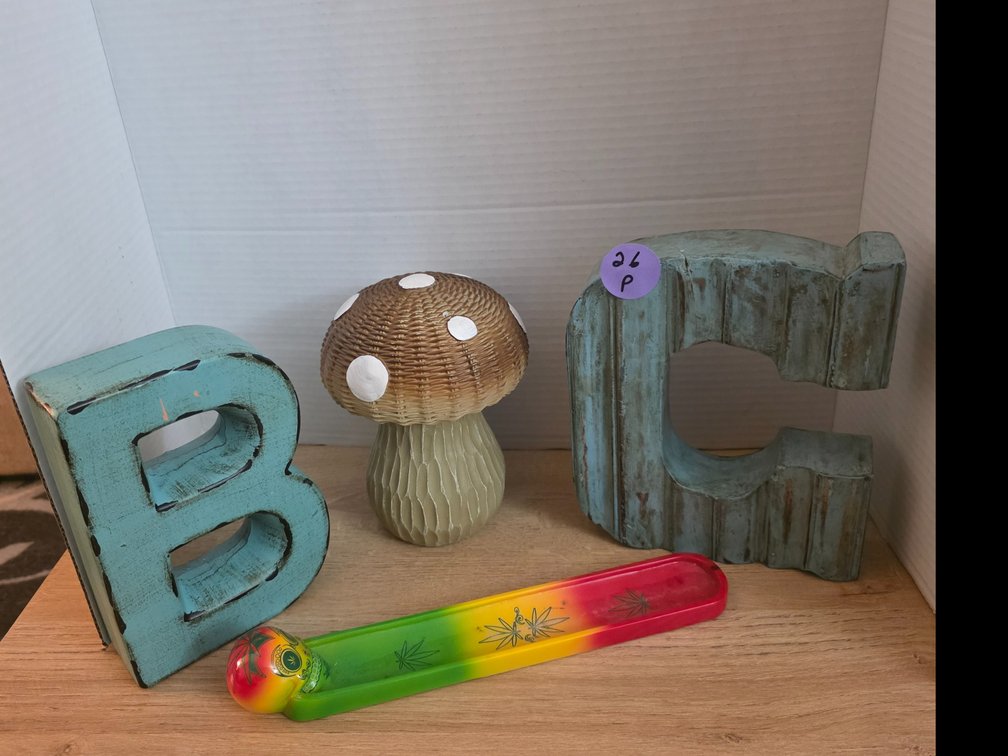 Decor  Lot, Mushroom,  "B" "C" Letters, etc