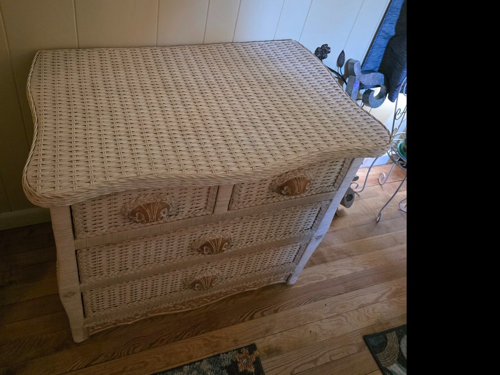 Pier 1 - White Wicker 4 Drawer Chest - Jamaica Collection -   34"  X 23" 30.5"