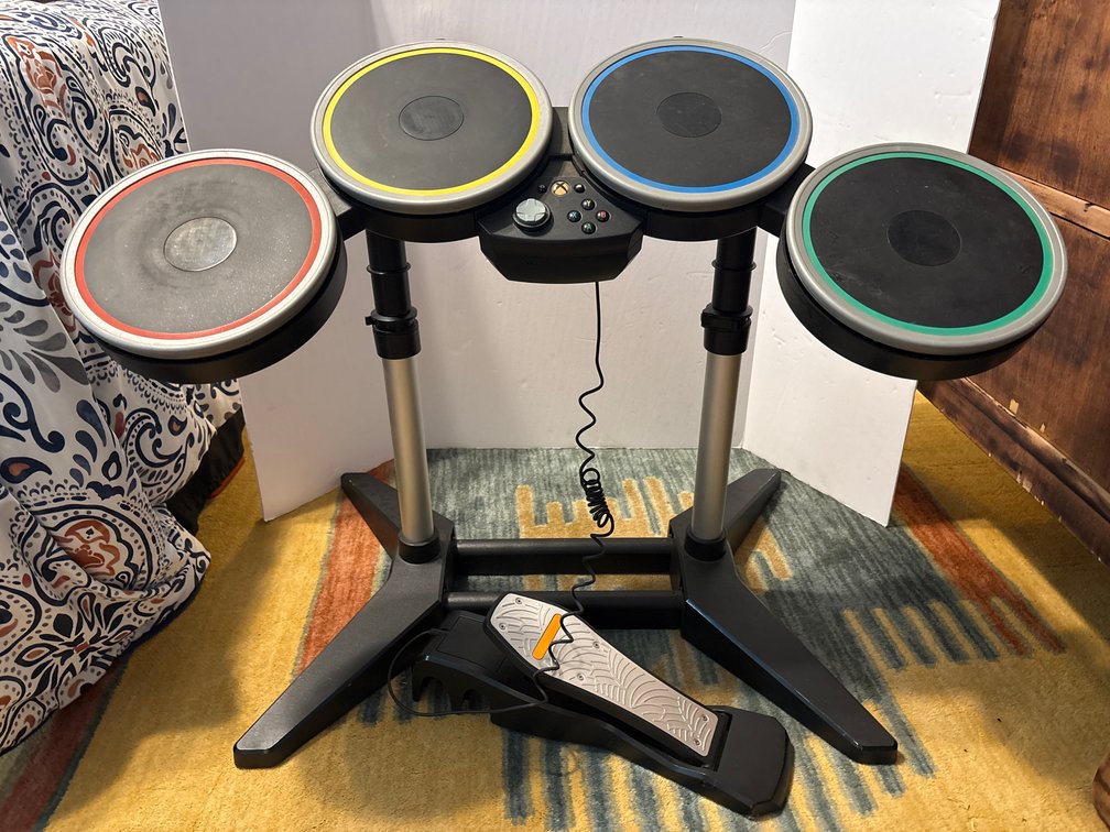 Xbox 360 Rock Band Wireless Drum Set with Pedal