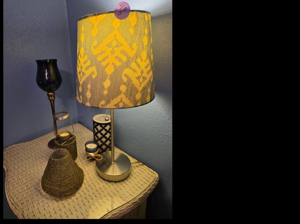 Table Lamp Working , Candles,  Vintage gold-toned seed-beaded mini lamp shade, often used for  candle lamps.