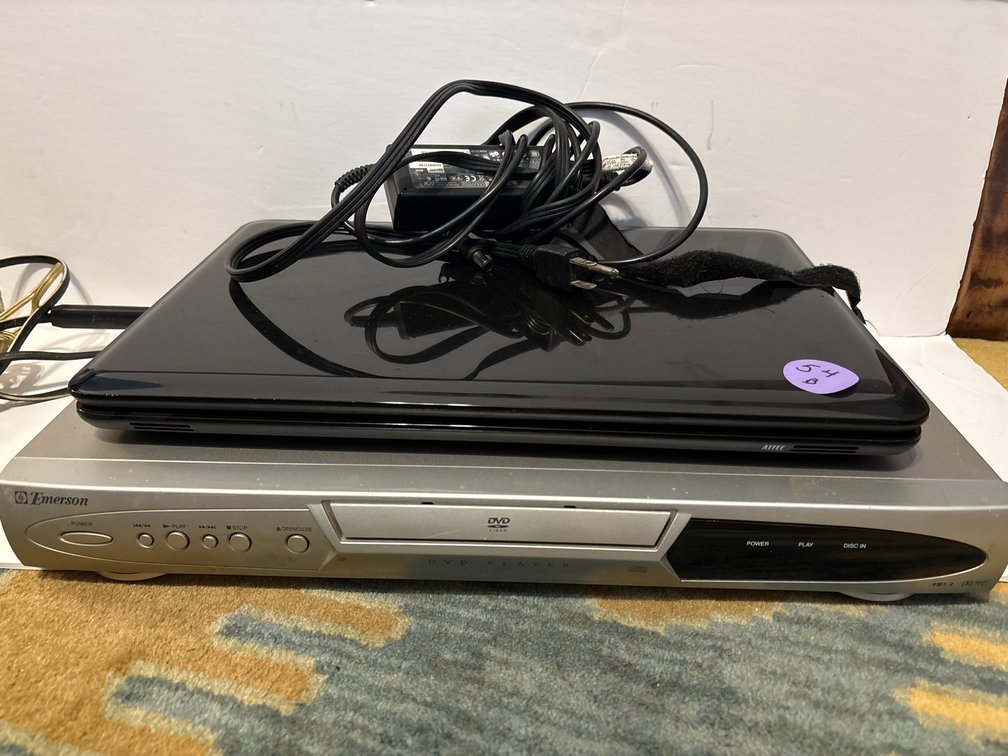 Emerson Silver Home DVD Player & HP Laptop