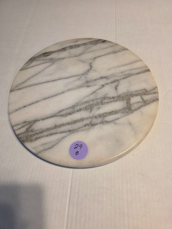 white and gray marble round Lazy Susan