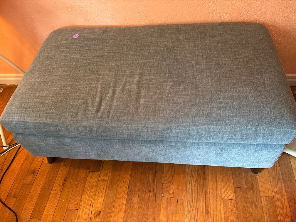 Ottoman with Textured Fabric