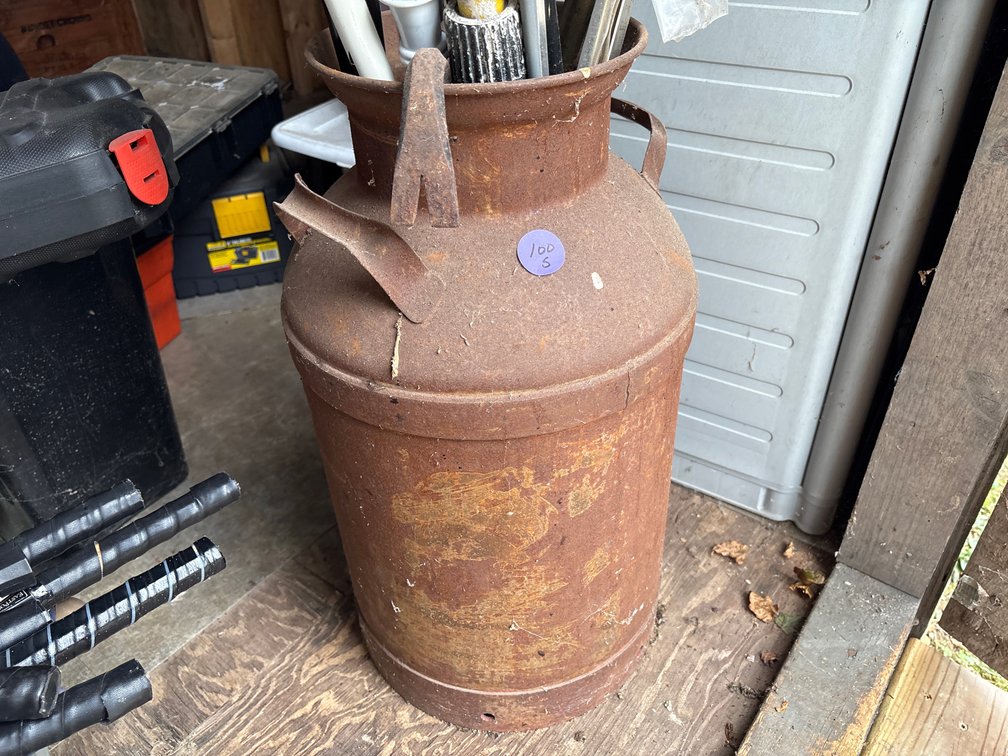 Patinated Metal Milk Jug