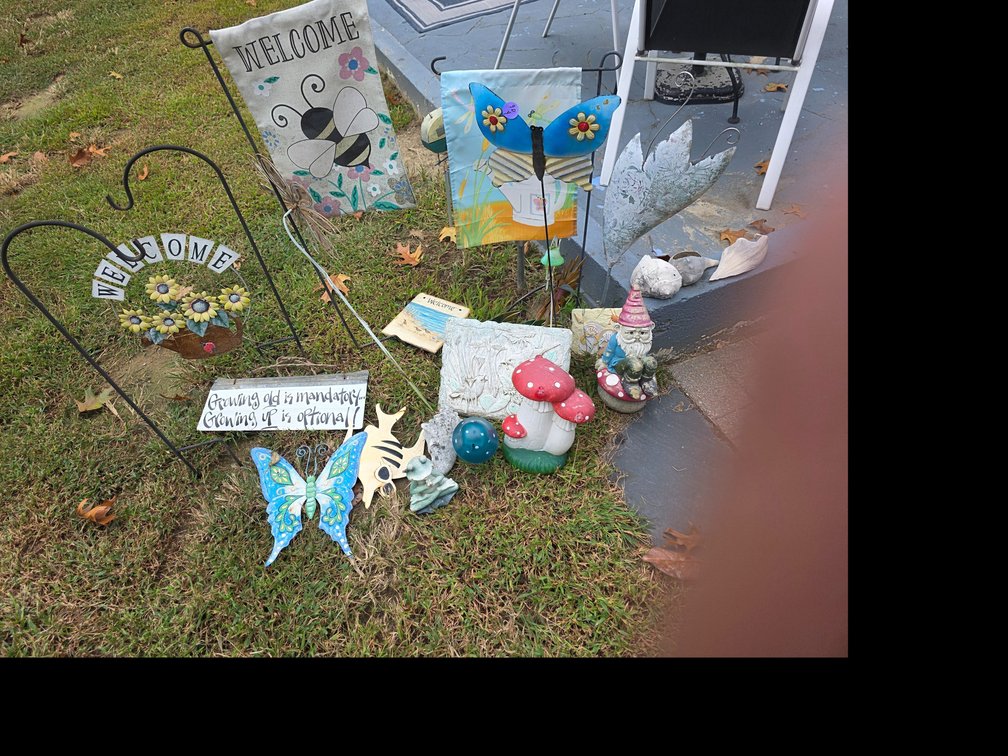 Metal outdoor  Lawn Decor,  Flags, Gnome,  etc