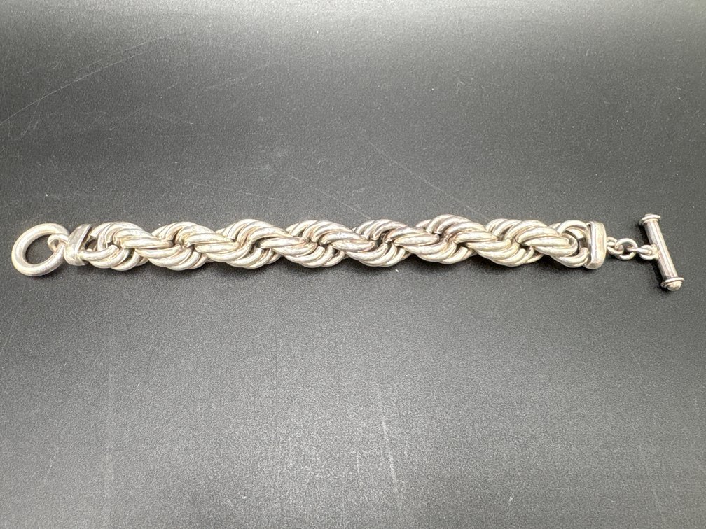 .925 Sterling Silver Chain Bracelet with Toggle Closure