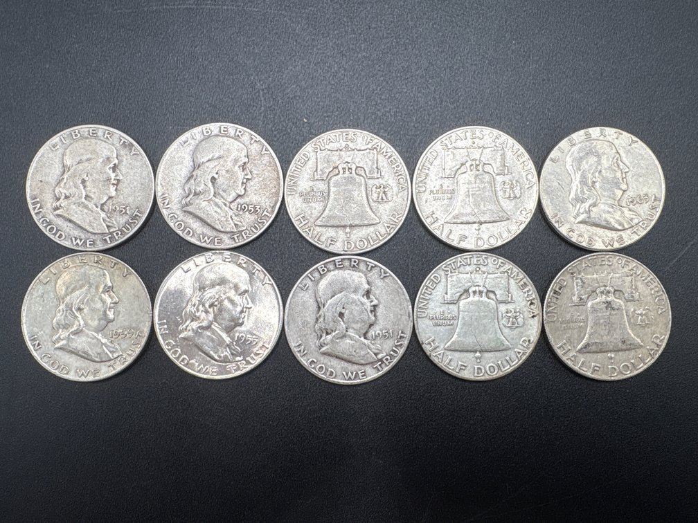 Silver Franklin Half Dollar (x10)