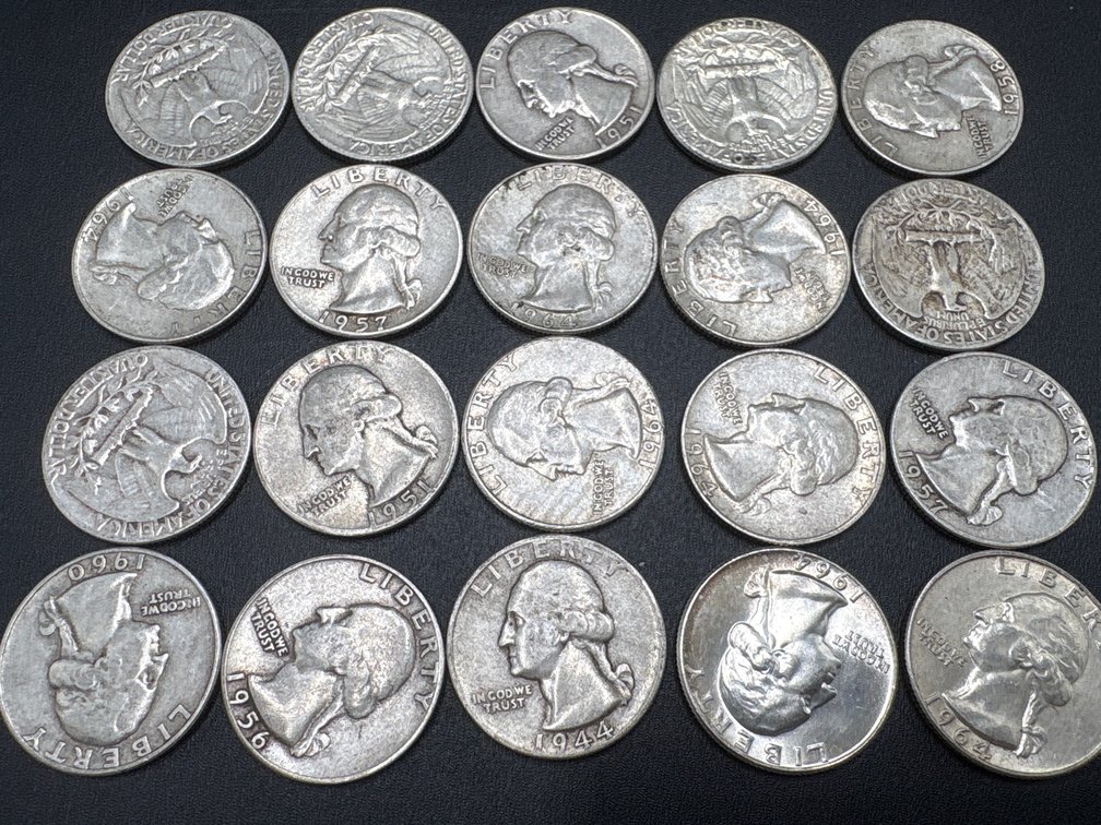 Silver Washington Quarters (x20)