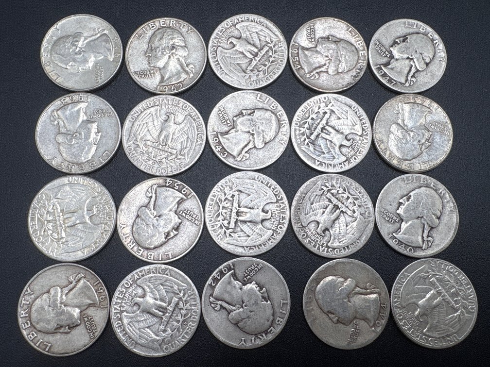 Silver Washington Quarters (x20)