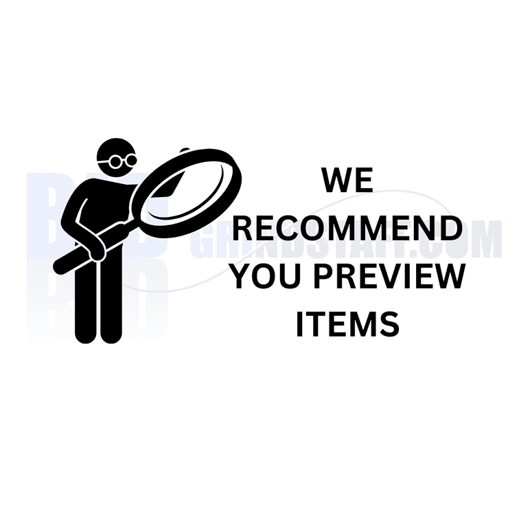 Preview & Inspection STRONGLY Encouraged!