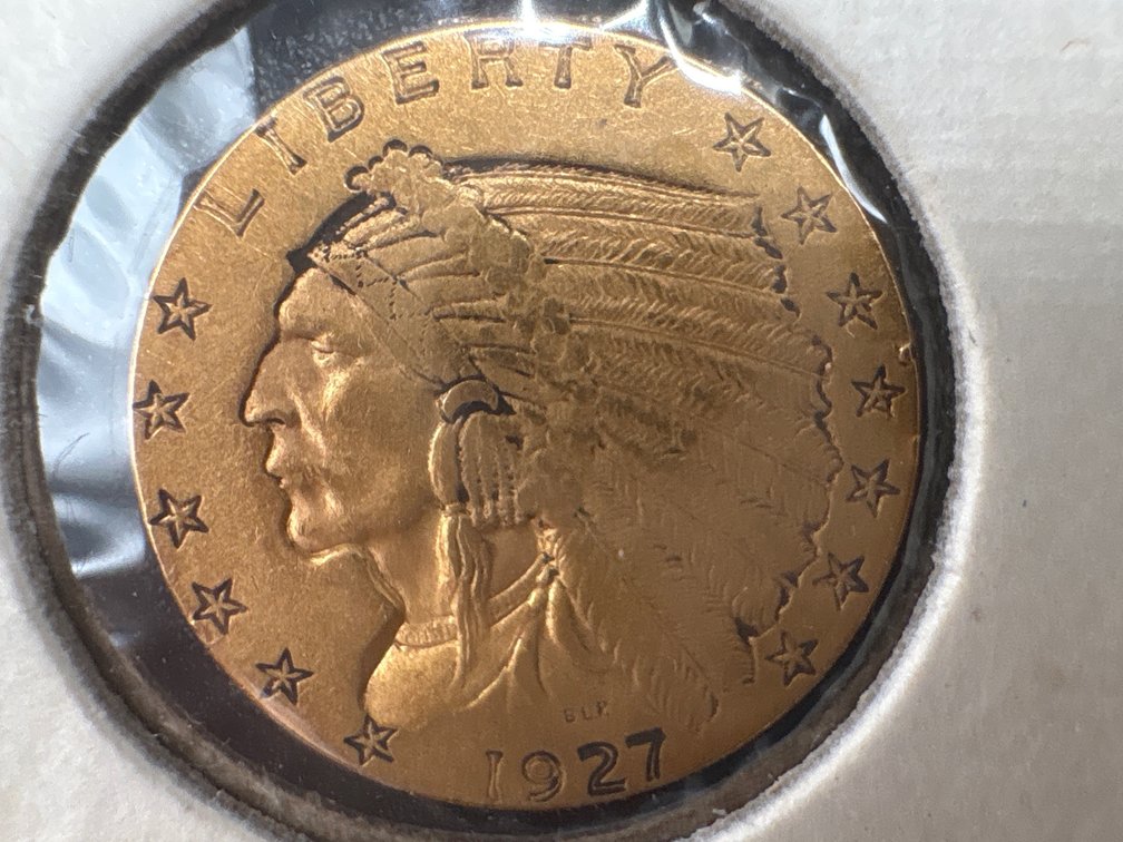 1927 Gold Indian Head. $2.50