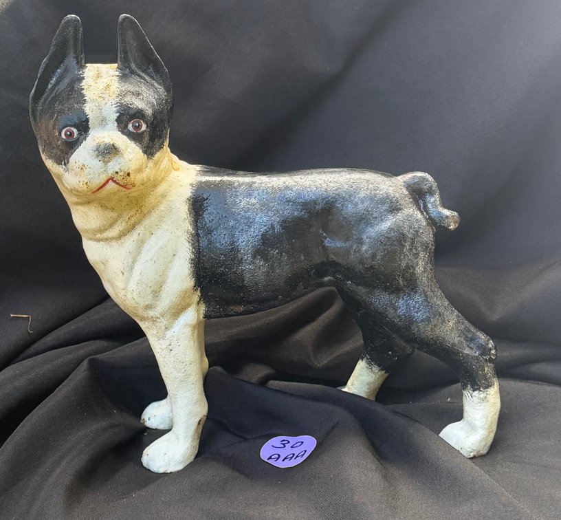 Cast iron Boston Terrier (or French Bulldog) doorstop or figurine,