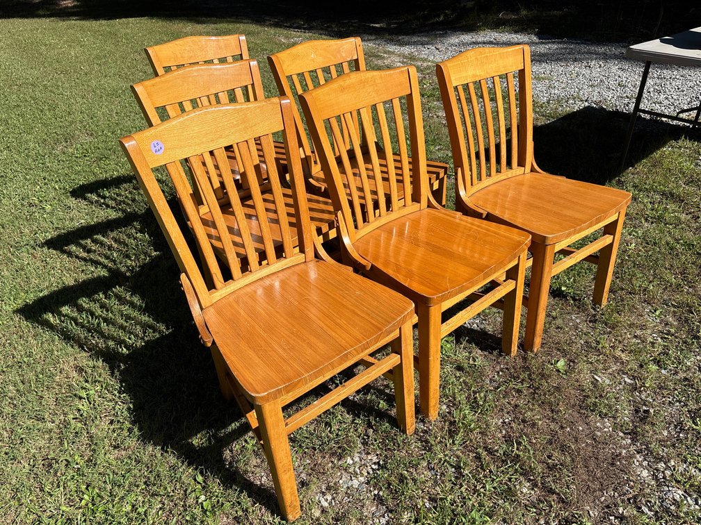 Solid Oak Chairs (x6)