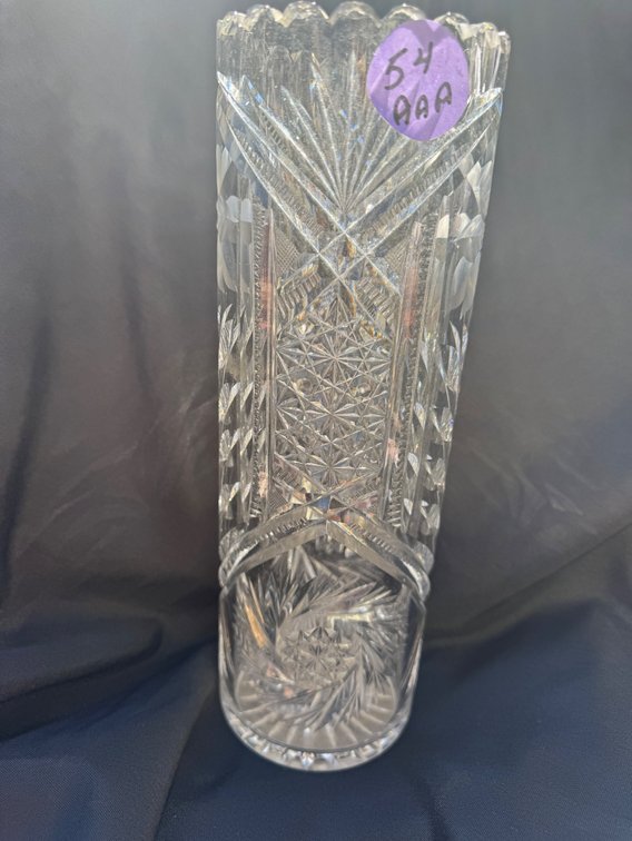 Antique Brilliant Cut Cylinder Vase