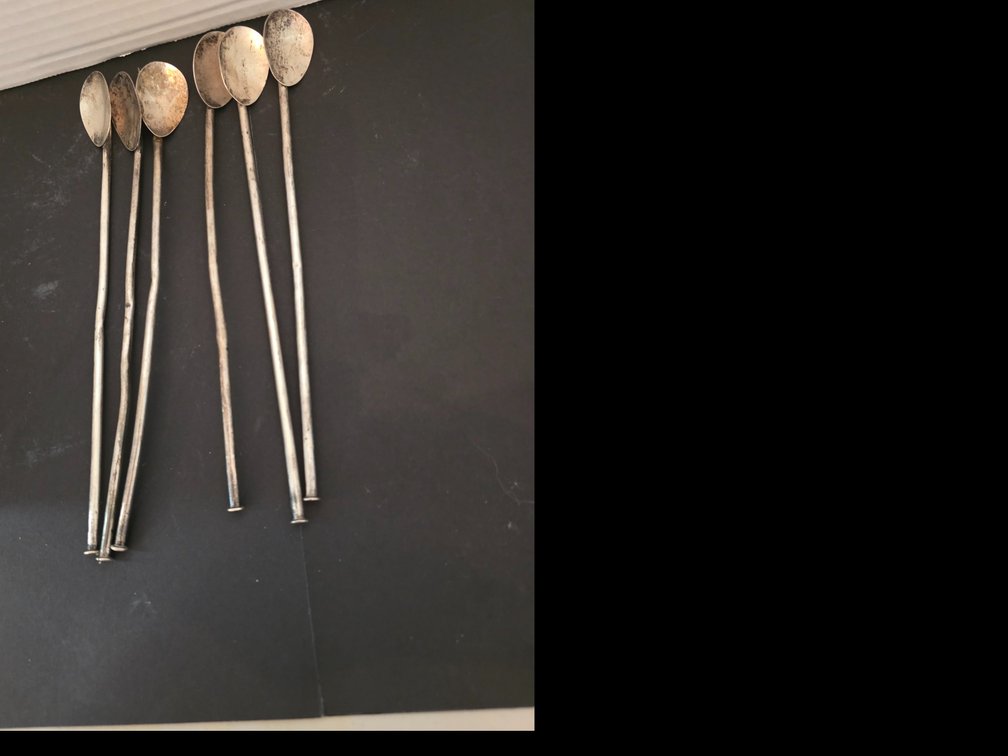 Sterling Silver Aztec/Mayan mint julep spoon straws