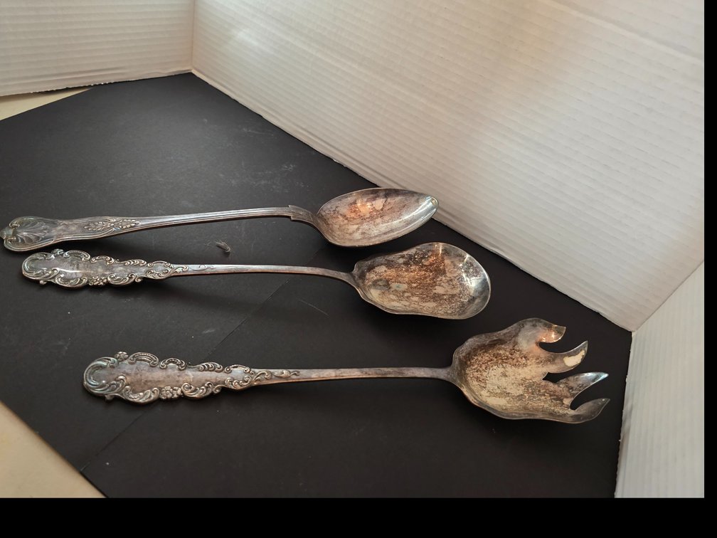Silver over Copper  Serving Utensils