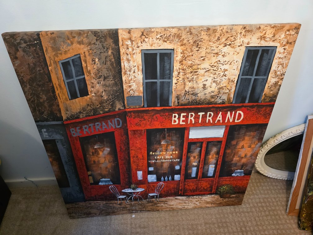 Side Walk Cafe Bertrand On Canvas Textured Print 40” X 40”:  Canvas Print Martini  Glass,