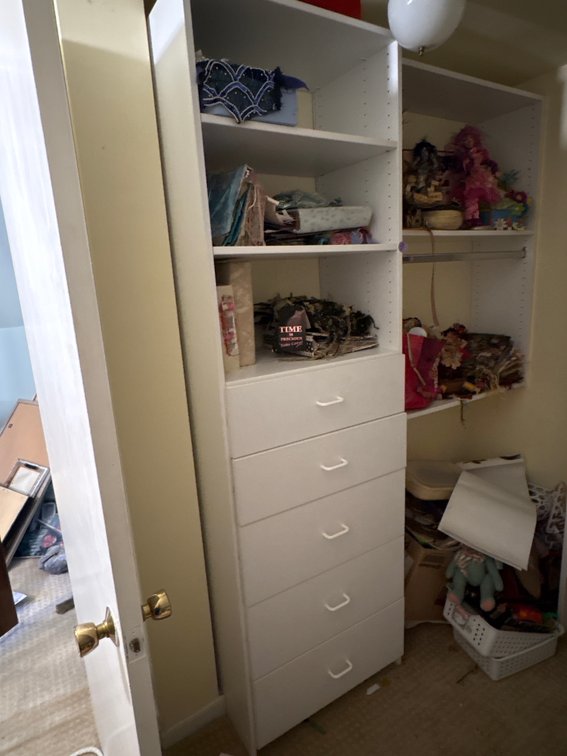Shelving and Contents with Drawers