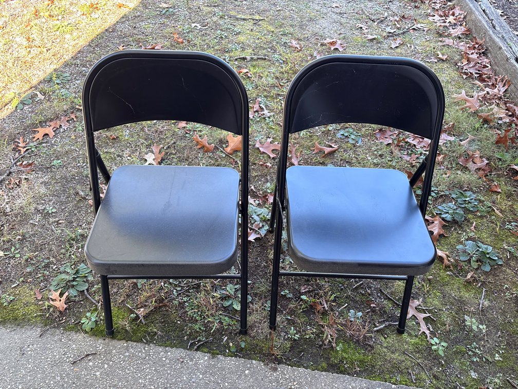 Portable Black Metal Frame Folding Chairs