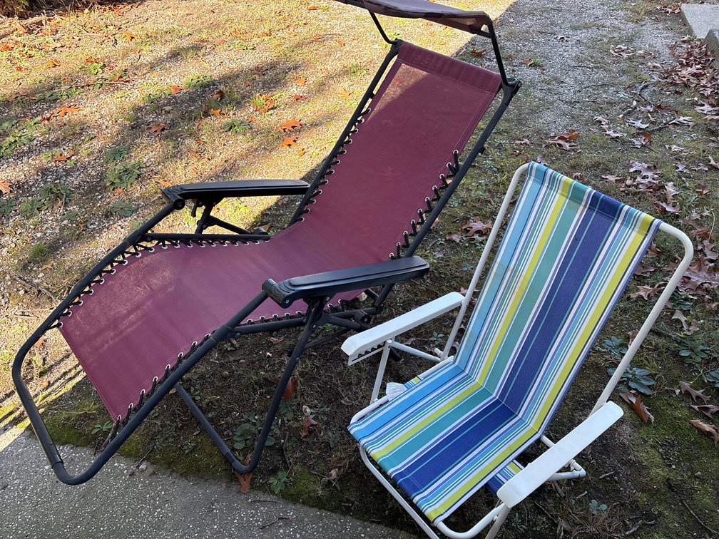 Zero Gravity Reclining Chair & Striped Beach Chair