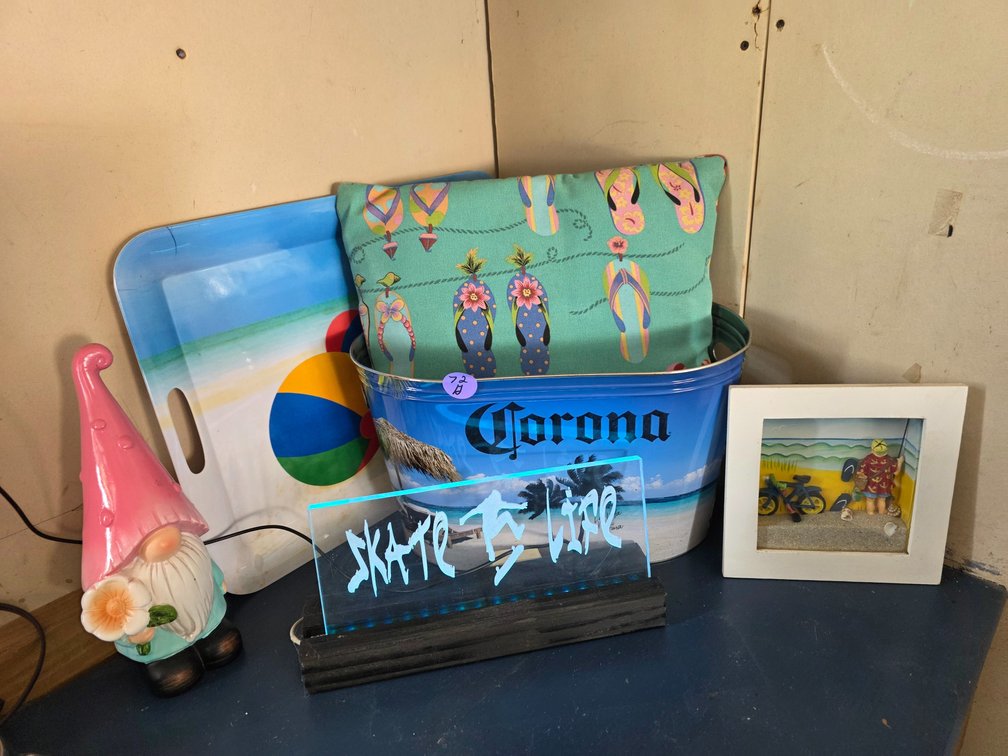Corona Metal Pail, Light up Stake Life Sign, Tray, etc