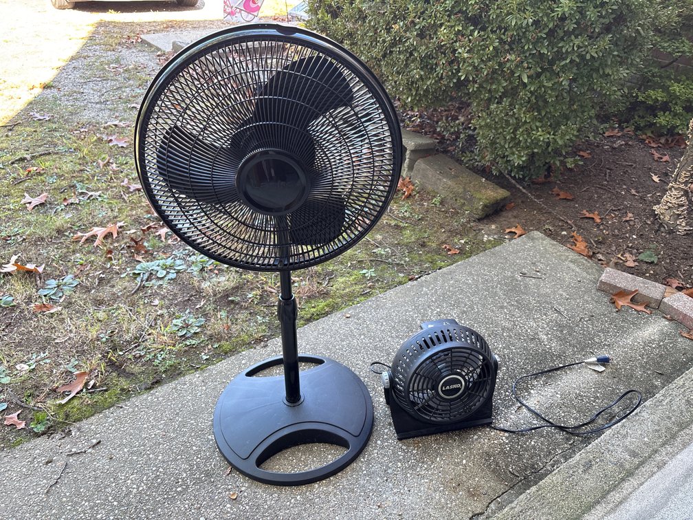 Lasko Black Electric Fan Set - Oscillating Pedestal Stand Fan & Desk Fan