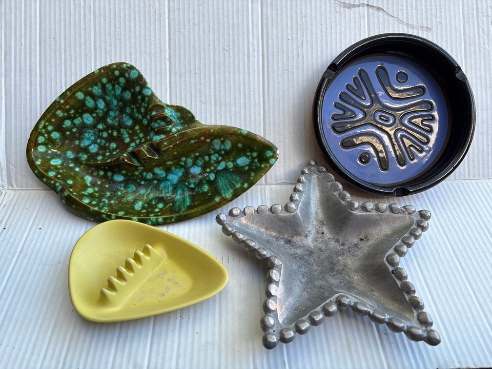 Ashtray Collection - Speckled Glaze, Star Metal & Boomerang Design