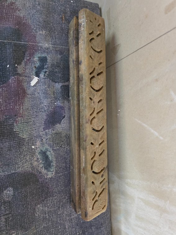 Carved stone incense burner box,