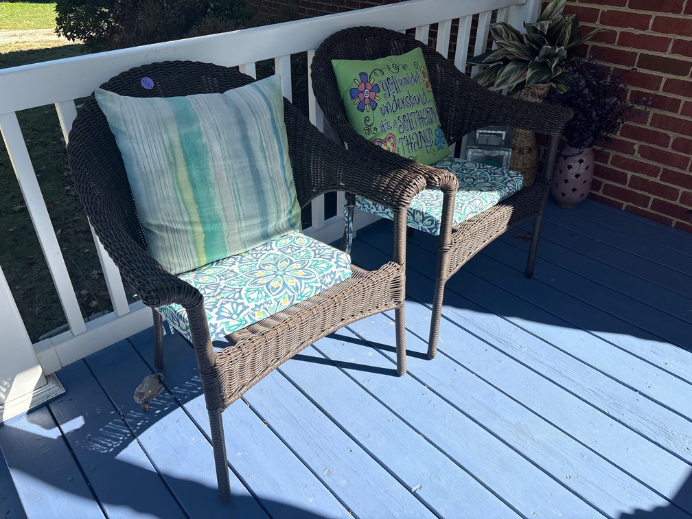Outdoor Wicker Patio Armchairs with Cushions