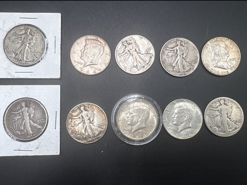 Silver Half Dollars (x10)