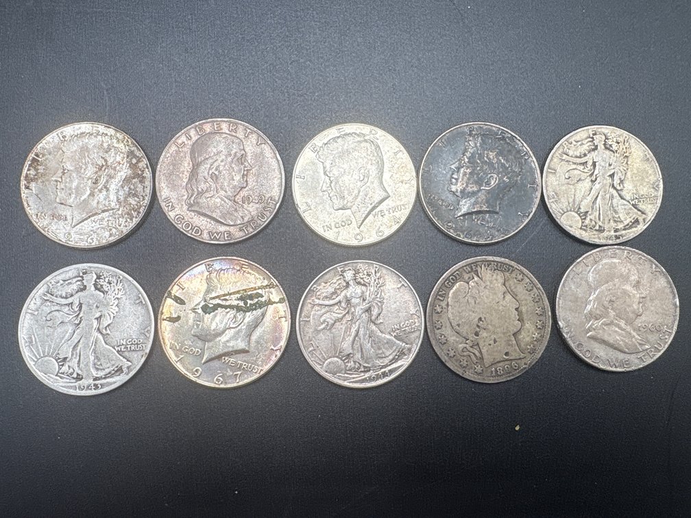 Silver Half Dollars (x10)