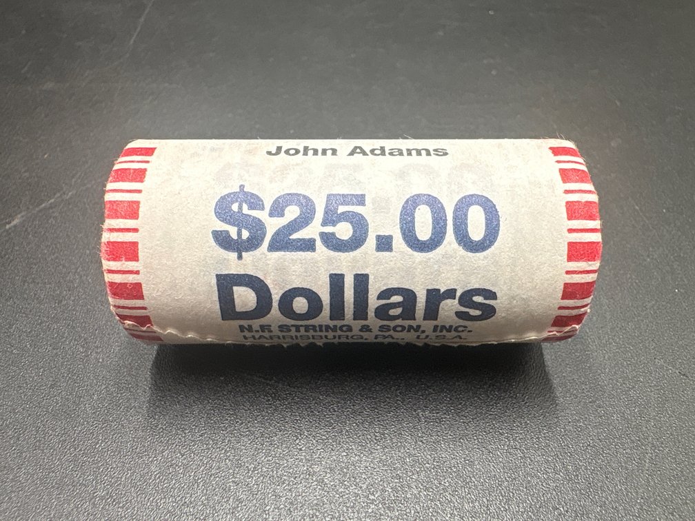Uncirculated Bank Rolled John Adams Dollars (x25)